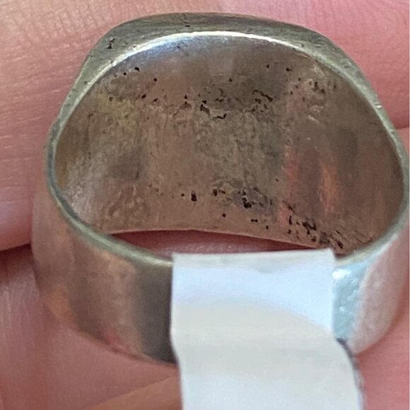 Ring Size 8.5 Turquoise Inlay Sterling Silver 925 Women Semi-Precious Stone - Picture 6 of 9